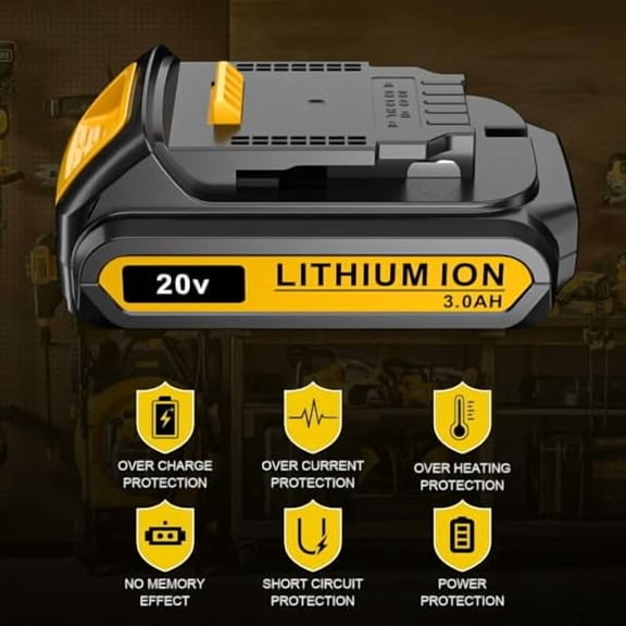 LONG FIT Replace for DEWALT 20V MAX Battery Pack, 3.0-Ah, 2-Pack, Compatible with Dewalt DCB200 DCD DCF DCG Series Cordless Power Tools