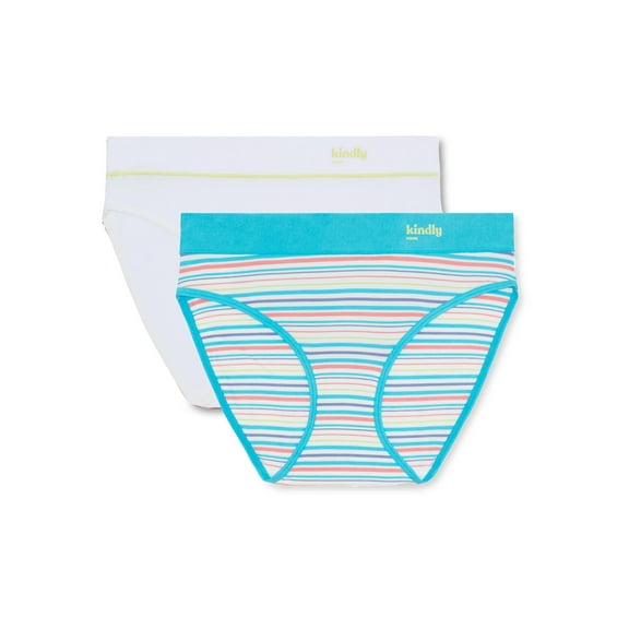 Kindly Yours Women's Comfort Modal Bikini Underwear, 2-Pack, Sizes XS to XXXL
