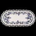thumbnail image 2 of Embroidered Delft Blue Onion Flower on Ivory (11" x 17"/ 14" x 27"/ 15" x 34" / 14" x 54"), 2 of 3
