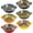 14 oz, variant on Ceramic Pasta Bowls with Handle, Boho Salad Bowl Set of 6 | 25 oz for Cereal, Soup, Serving, Large Colorful Shallow Design, Microwave & Dishwasher Safe