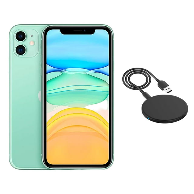 Refurbished Apple iPhone 11 A2111 (Fully Unlocked) 64GB Green (Grade A) w/ Wireless Charger