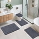 thumbnail image 2 of MeyJey Juego de 4 Tapetes de Baño, Tapetes de Baño, Tapete de Baño de Microfibra Antideslizante, Ultra Suave, con Contorno en Forma de U, Tapete de Baño para Baño, Ducha en el Suelo, Gris Oscuro, 2 of 15