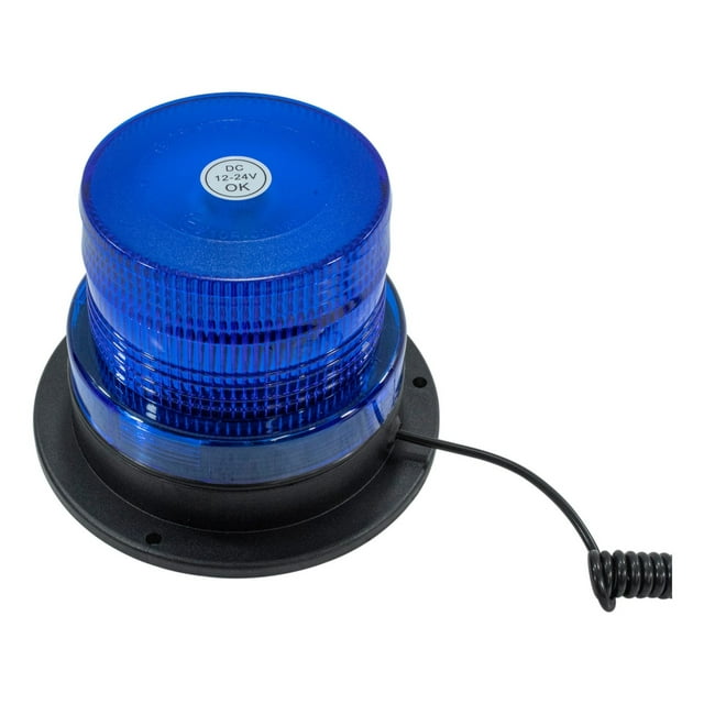 Torreta 12 Led Azul Encendedor Imán 12v A 24v 13 X 95 Cm