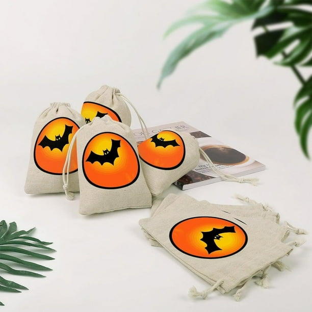 Decoración de Halloween, regalos de Halloween, accesorios de Halloween, bolsa de tela con cordón para guardar dulces, adorno para decoración de fiestas, regalo para fiestas de Halloween, bolsa de tela