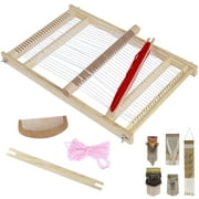 NewSoul Weaving Loom for Kids with Stand Wooden Extra-Large Frame,Weaving Loom Kit with 3 Colors Yarns,Develops Creativity Weaving Frame Loom with Stand for Beginners,15.7x11.4inch