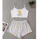 thumbnail image 2 of Conjunto de Pijama corto con estampado de dibujos animados para mujer, ropa de dormir de manga corta con cuello en V y pantalones cortos, Verano, 2 of 4