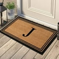 thumbnail image 2 of A1HC Black/Beige 18 in x 30 in Front Door Mat Coir PVC Classic Border Entryway Mat Heavy Duty Boot Scrapper Monogrammed Doormat, 2 of 7