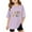 Purple, variant on Miaoju Girl Shirts Crew Neck Letter Graphic Printed Short Sleeve T Shirts Loose Tee Shirt Children's Shirts
