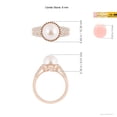 thumbnail image 5 of ANGARA Japanese Akoya Cultured Pearl and Coffee Diamond Halo Ring in 14K Rose Gold for Women | June Birthstone, Birthday, Anniversary, Jewelry Gift for Women | Pearl Ring, 5 of 9