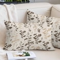 thumbnail image 2 of Brown Beige Botanical Throw Pillow Covers, Rustic Country Spring Floral Summer Leaf Soft Breathable Pillow Cases with Invisible Zipper, Small Pillowcases for Couch Bed Sofa Chair 16x24 Inches, 2 of 9