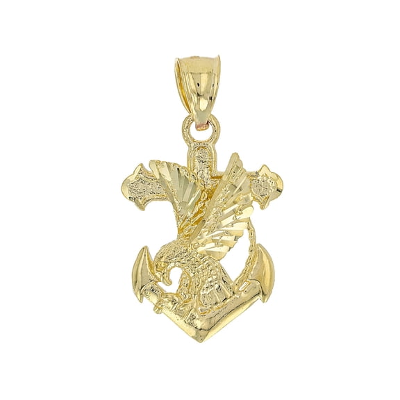 JTV 10k Yellow Gold Anchor and Eagle Pendant
