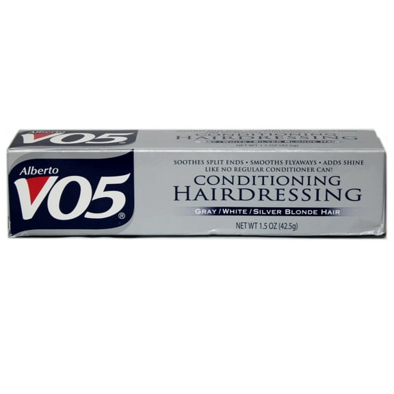 VO5 Conditioning Hairdressing Gray or White or Silver Blonde Hair, 1.5 Oz (Pack of 4) by Alberto VO5
