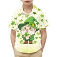 thumbnail image 7 of Boys St Patricks Day Shirt with Gnome & Shamrock Print, Short Sleeve Button Down, Comfortable Stretch Fabric, Sizes 2T-14Y,Size 2 T, 7 of 7