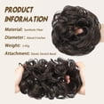 thumbnail image 3 of Messy Bun Hair Piece Wavy Curly Fake Hair Buns Synthetic Scrunchie Messy Bun Natural Extensions Updo Hair Pieces for Women (Dark Brown), 3 of 6
