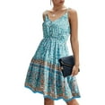 thumbnail image 1 of MYLookk Women Summer Sundress Boho Floral Print Beach Party Mini Dress, 1 of 3