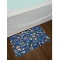 thumbnail image 2 of Nautical Bath Mat, Repetitive Ocean Themed Fish Pattern with Shells and Seaweeds Print, Plush Bathroom Decor Mat with Non Slip Backing, 29.5" X 17.5", Dark Violet Multicolor, by Ambesonne, 2 of 2