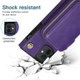 thumbnail image 2 of iPhone 12 Wallet Case, iPhone 12 Pro Case, Dteck Zipper Crossbody Phone Case with Card Holder Wrist Strap Purse Cover Compatible with iPhone 12 Pro / iPhone 12 6.1 inch, Purple, 2 of 9