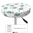 thumbnail image 2 of Flowers Blue Green Round Bar Stool Seat Covers, Elastic Round Chair Cover Stool Seat Slipcover Bar Stool Cushions Round Pad for 12-14 inch, 2 of 5