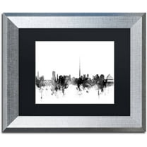 Trademark Fine Art "Dublin Ireland Skyline B&W" Canvas Art by Michael Tompsett, Black Matte, Silver Frame