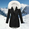 thumbnail image 5 of QATAINLAV Womens Winter Coat with Faux Fur Hood Thicken Zip Fleece Lined Long Puffer Jacket Warm Parkas Coats with Pockets, Black, XXL, 5 of 10