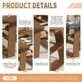 thumbnail image 5 of Fsbecl 43.3in-59in Extendable Round Dining Table for 4-8, Space Saving Kitchen Table with Storage Shelf Base, Walnut, 5 of 9