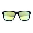 thumbnail image 5 of Polarized Color Mirror Light Weight Rectangle Sport Plastic Sunglasses Black Neon - Yellow Mirror, 5 of 8
