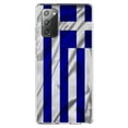 thumbnail image 1 of DistinctInk Clear Shockproof Hybrid Case for Galaxy Note 20 ULTRA (6.9" Screen) - TPU Bumper, Acrylic Back, Tempered Glass Screen Protector - Greece Waving Flag, 1 of 3