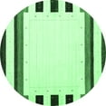 thumbnail image 1 of Ahgly Company Indoor Round Solid Emerald Green Modern Area Rugs, 4' Round, 1 of 4