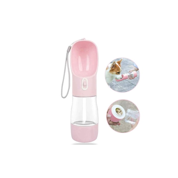Dog Water Bottle for Walking, Multifunctional and Portable Dog Travel Water Dispenser with Food Container,Detachable Design Combo Cup for Drinking and Eating,Suitable for Cats and Puppy