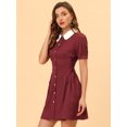 thumbnail image 3 of INSPIRE CHIC Robe Vintage pour Femmes Peter Pan Col Lacé Boutonné, 3 of 6