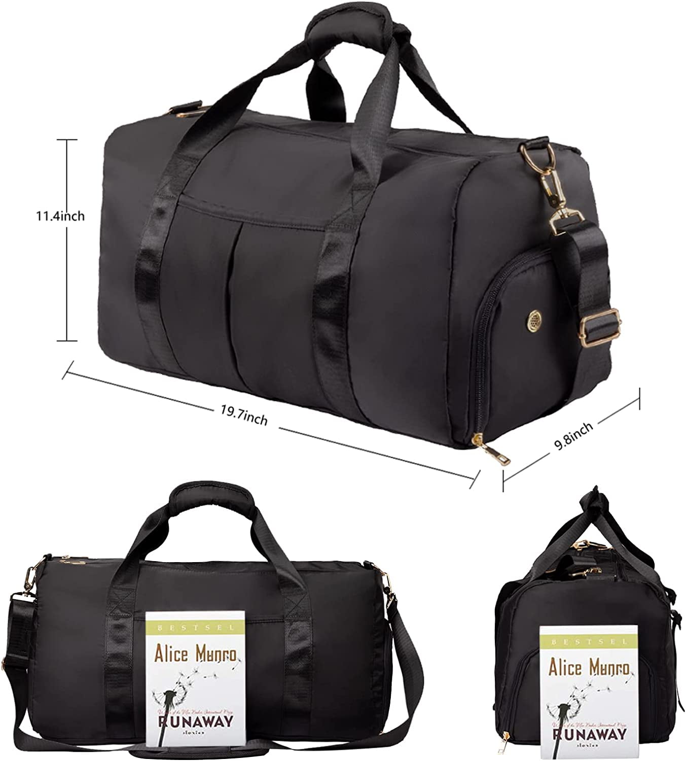 Gym Duffle Bag Dry Wet Separated Gym Bag Sport Duffle Bag Training Handbag Yoga Bag with Extra Drawstring Backpack