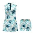 thumbnail image 3 of Yuyamidu Sea Turtle Womens Golf Dress Half Zipper Workout Dress with Pocket Separate Shorts Workout Athletic Dresses Size S Slim Fit Summer Outfits, 3 of 7