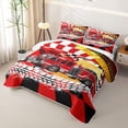 thumbnail image 3 of Castle Fairy Bold Fire Truck Quilt King,Bright Engine Graphic King Coverlet Set for Bedroom,Red, 3 of 7