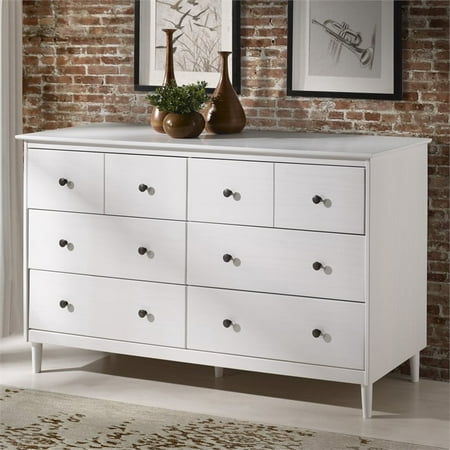 6 Drawer Solid Wood Dresser In White, Real Wood Dressers Canada
