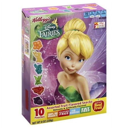 Kellogg's Disney Fairies Fruit Flavored Snacks Pouches, 8 oz, 10 Count