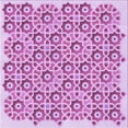 thumbnail image 1 of Ahgly Tapis d'Intérieur Lavable en Machine Carré Transitionnel Fleur Rose, 6 Pieds Carré, 1 of 7