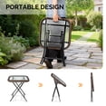 thumbnail image 4 of Ktaxon Foldable 23.6" Ratten Patio Side Table with Tempered Glass Top, Folding Sofa End Table with Wicker Decorations for Lawn Garden Balcony Porch Deck Pool (Square, Brown), 4 of 9