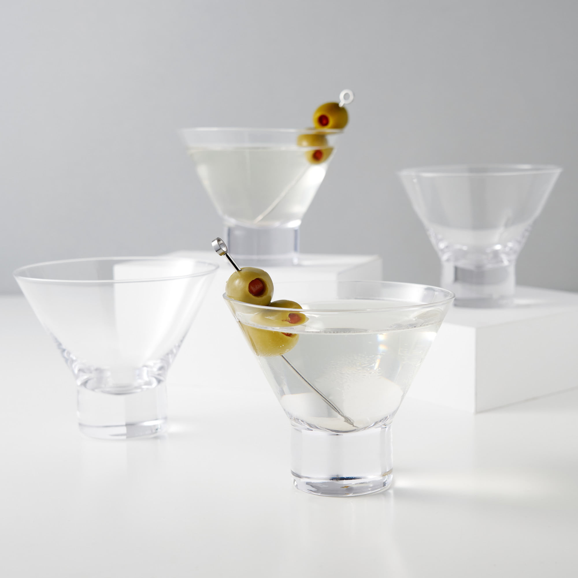 Stemless Martini Glasses Set of 4 7.4 oz – Stemless Margarita Glasses for  Any