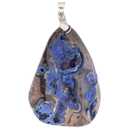 Earth's Jewel 50mm Blue Semi-Precious Agate Pendant
