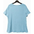 thumbnail image 5 of Dagugfen Knitted Tops for Women Crewneck Short Sleeve Button Loungewear Daily Casual Tees, 5 of 5