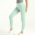 thumbnail image 4 of Miluxas High Waisted Leggings for Women Solid Color Hip Lifting Soft Tumm Control Pants Non See Through Workout Yoga Pants Mint Green 8(L), 4 of 5