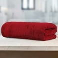thumbnail image 2 of Mocassi Turkish Cotton Jumbo Bath Towel, 1-Piece, 35" x 70", Highly Absorbent - Soft Bathroom Towel, Burgundy, 2 of 5