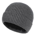 thumbnail image 2 of ZNQHFRE Men Women Thick Fleece‑Lined Ear Protective Winter Hat, Solid Color Cold‑Proof Pile Beanie Cap For Cycling Outdoor, 2 of 3