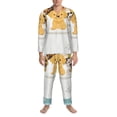 thumbnail image 3 of Yiaed Cute Dog In Bathtub Print Men’s Pajamas Set - Long Sleeve Button Down Sleep Shirt and Pajama Bottoms Sleepwear Set Mens Pjs Sets Men's Pajama Bottoms-Medium, 3 of 7