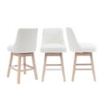 thumbnail image 4 of Costaelm Amelie 26" Upholstered Swivel Counter Height Bar Stools (Set of 3), Cream, 4 of 4