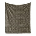 thumbnail image 1 of Antique Oriental Soft Flannel Fleece Blanket, Vintage Inspired Flowers in Natural Brown Tones Repetitive Layout, Cozy Plush for Indoor and Outdoor Use, 50" x 60", Tan and Dark Sepia, by Ambesonne, 1 of 5