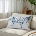thumbnail image 3 of Blue Teal Eucalyptus Leaves Throw Pillow Cover, Pillowcase Protectors with Zipper, Breathable Decorative Lumbar Pillow Case Cover, Watercolor Weeping Botanical Pillow Shams for Couch Sofa 12x20Inch, 3 of 8