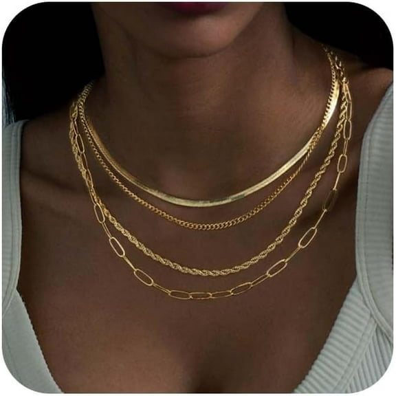 Necklace for Women 14K Gold Plated Dainty Diamond Pendant Choker Simple Trendy Charm Chain Necklace Jewelry Gift