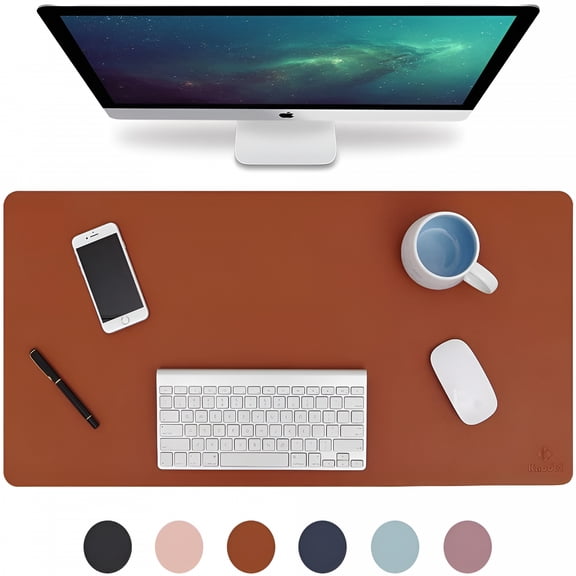 LAMIRO Large Dual Sided Desk Pad/Mat for Office and Home,31.5" x 15.7" Waterproof PU Leather Desk Blotter,Laptop Desk and Writing Pad