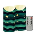 thumbnail image 2 of Green Wave Pattern Flameless Candles 2 PCS with Remote Realistic Moving Flame LED Tapered Pillar Set for Home Decor, 2 of 7